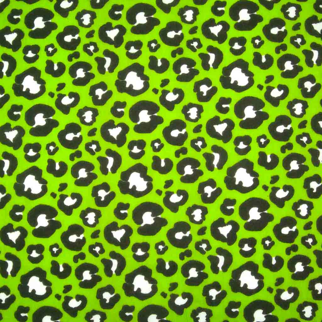 Green Leopard Print - Polycotton Fabric ...